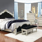 Heidi Queen Upholstered Poster Bed Metallic Platinum Collection, A Glamorous Atmosphere Into The Bedroom, Elegant : Heidi SKU: 222731Q coastmega