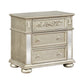 Heidi 3-Drawer Nightstand Metallic Platinum Collection: Gives A Glamorous Look, Enough Space For Needed Items,  Heidi SKU: 222732 coastmega