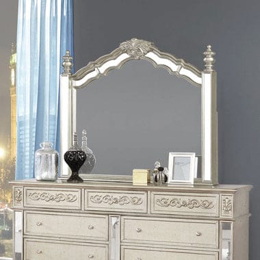Heidi Arched Mirror Metallic Platinum Collection: An Iconic Bombe Shape, Perfectly Complements The Dresser, Heidi SKU: 222734 coastmega