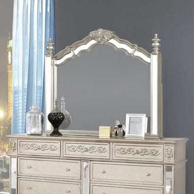 Heidi Arched Mirror Metallic Platinum Collection: An Iconic Bombe Shape, Perfectly Complements The Dresser, Heidi SKU: 222734