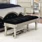 Heidi Upholstered Bench Metallic Platinum Collection: Heidi, Gives The Final Touch Of Luxury In That Glamorous Bedroom, This Bench Is Comfortable And Stylish, Works Well As A Dressing Bench Or A Dining Bench In Your Living Room SKU: 222736 coastmega