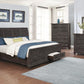 Atascadero Eastern King 2-Drawer Storage Bed Weathered Carbon Collection: Transitional Style Bed Captures The Attention In Your Room, Storage Drawers Add Functionality. A Bed To Relax On. SKU: 222880KE coastmega