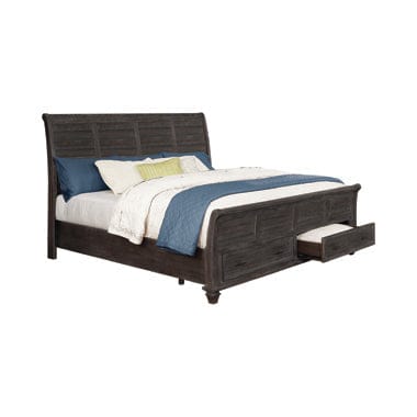 Atascadero Eastern King 2-Drawer Storage Bed Weathered Carbon Collection: Transitional Style Bed Captures The Attention In Your Room, Storage Drawers Add Functionality. A Bed To Relax On. SKU: 222880KE coastmega