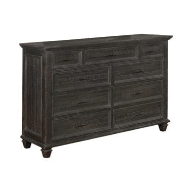 Atascadero 9-Drawer Dresser Weathered Carbon Collection: Cultivate Your Own Unique Bedroom Layout With This Dresser, Exquisite Vineyard Inspired Design Comes To Life In Weathered Carbon Finish. SKU: 222883 coastmega