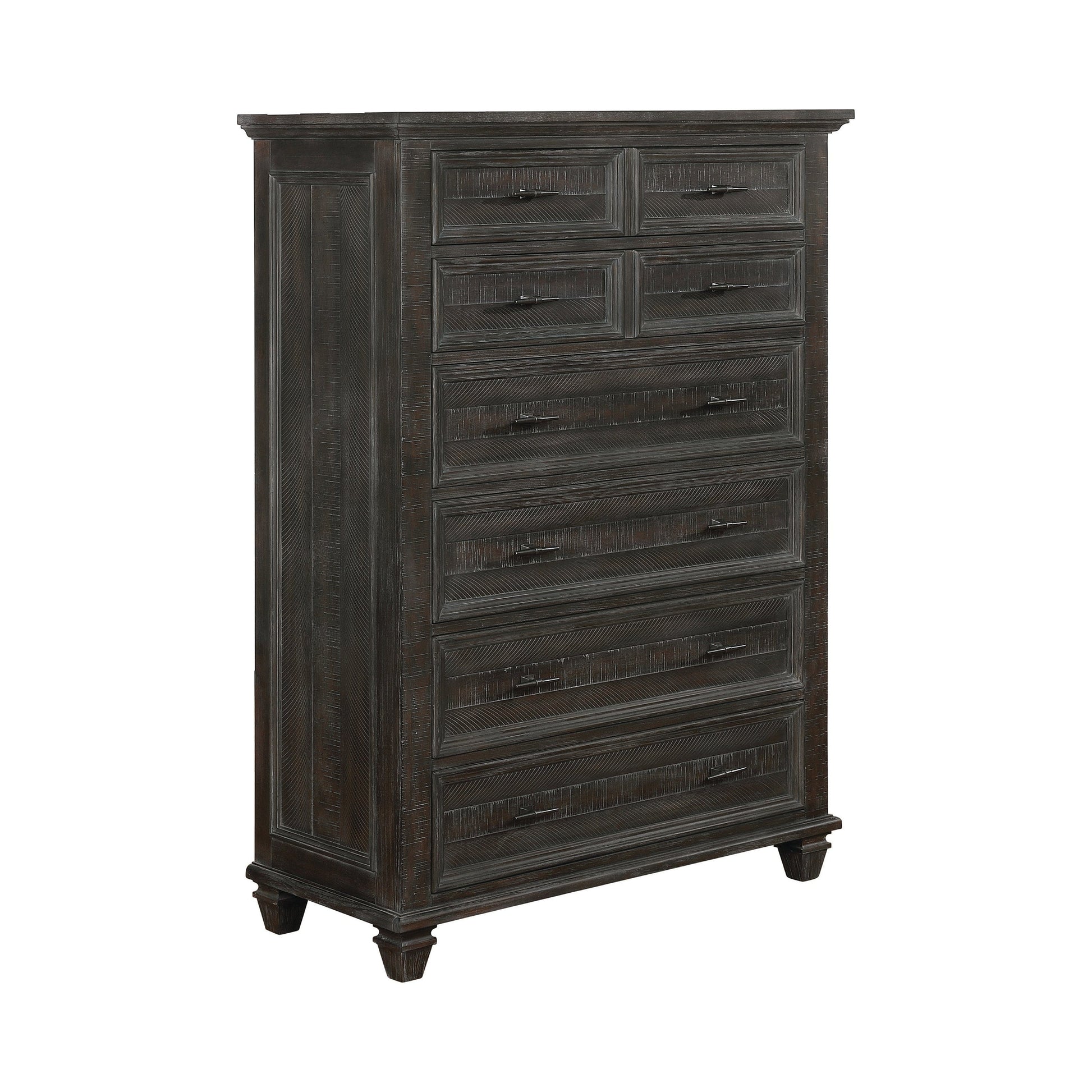 Atascadero 8-Drawer Chest Weathered Carbon Collection: Rich Weathered Carbon Finish Highlights The Worn, Vintage Feel Of This Collection. Easy To Open Drawers, Allow For Additional Storage.  SKU: 222885 coastmega
