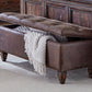 Avenue Upholstered Tufted Bench Weathered Burnished Brown SKU: 223036 coastmega
