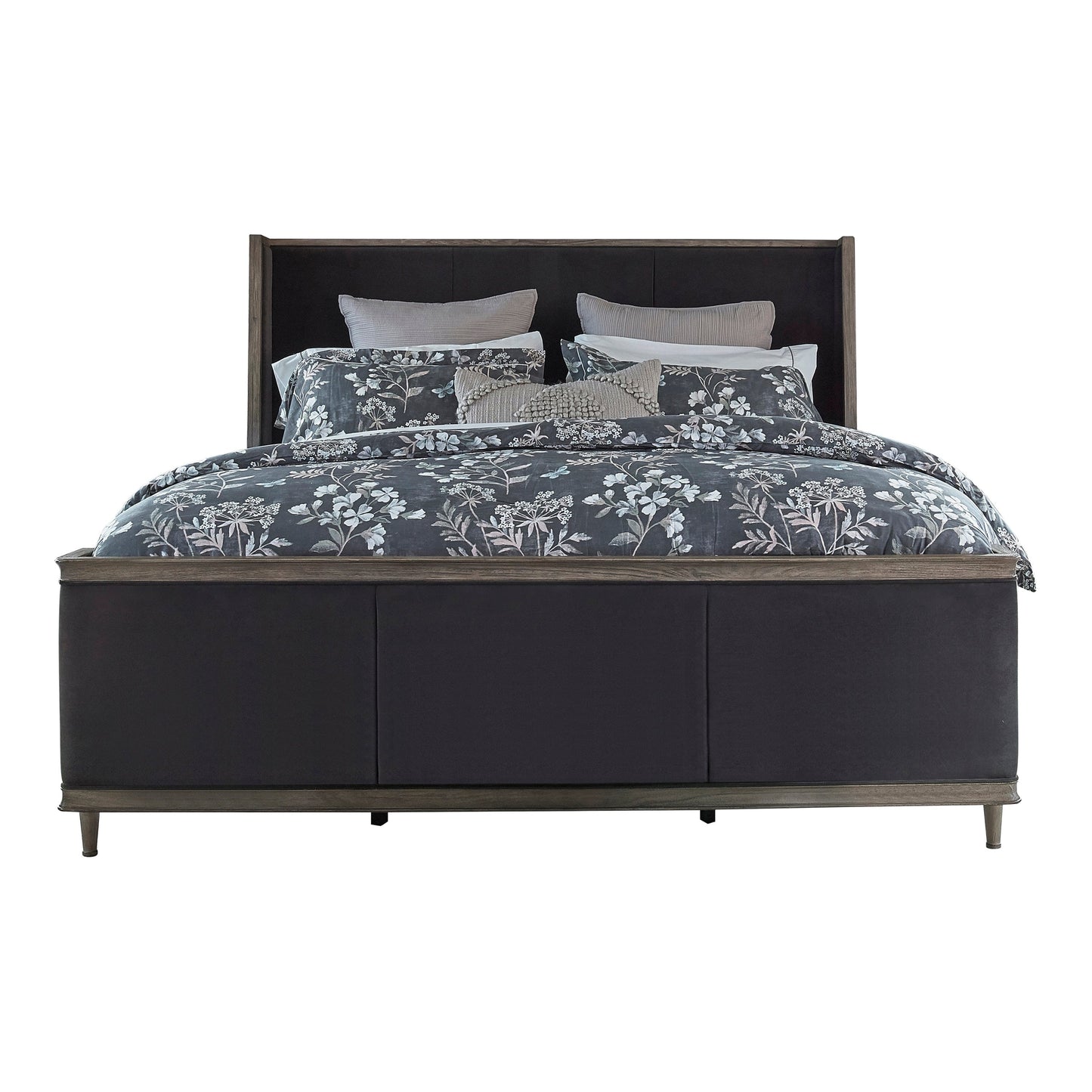 Alderwood California King Upholstered Panel Bed Charcoal Grey SKU: 223121KW coastmega