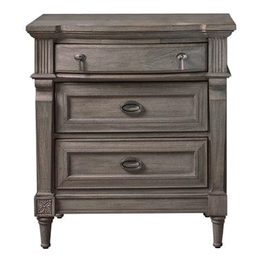 Alderwood 3-Drawer Nightstand French Grey SKU: 223122 coastmega