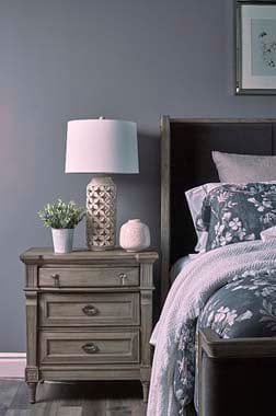 Alderwood 3-Drawer Nightstand French Grey SKU: 223122 coastmega