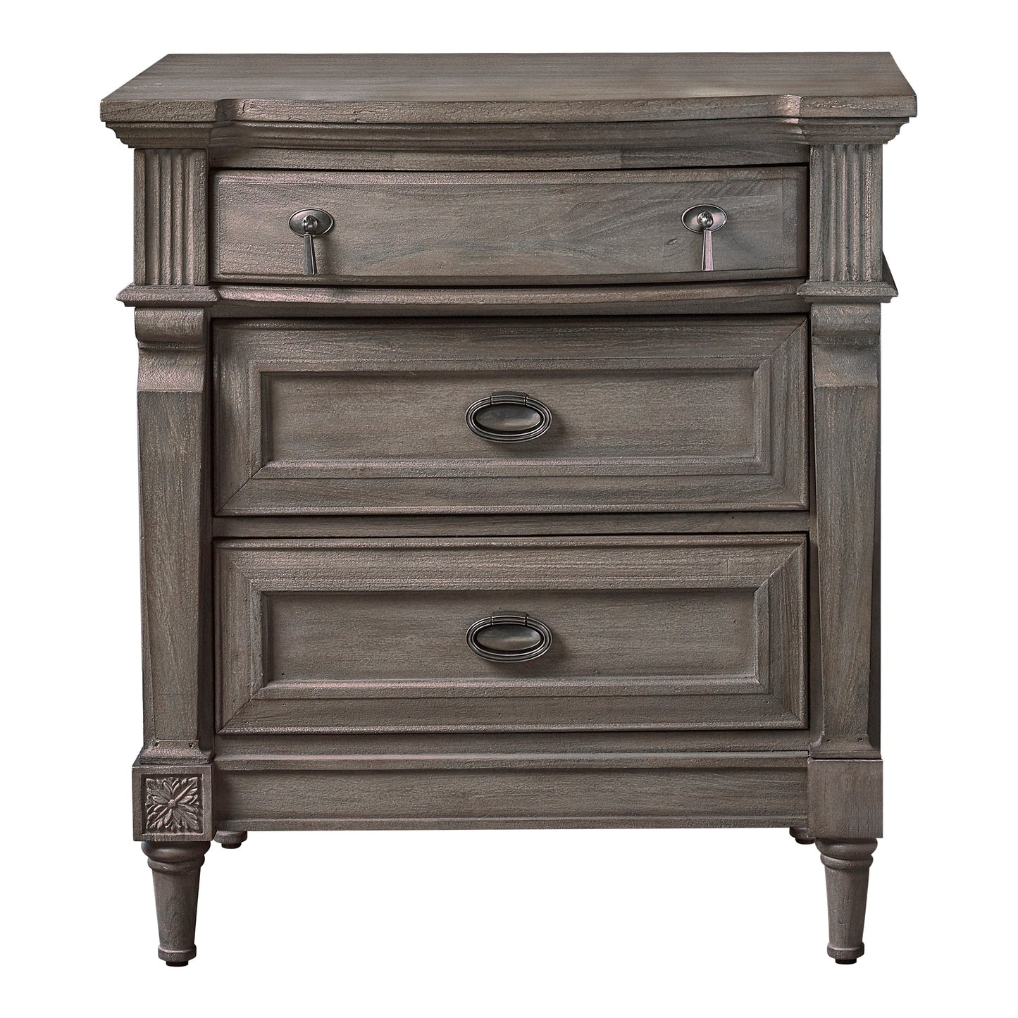Alderwood 3-Drawer Nightstand French Grey SKU: 223122 coastmega