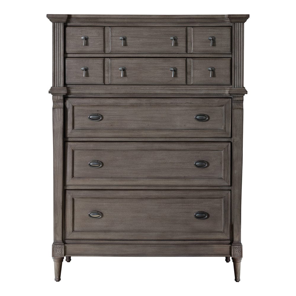 Alderwood 5-Drawer Chest French Grey SKU: 223125 coastmega
