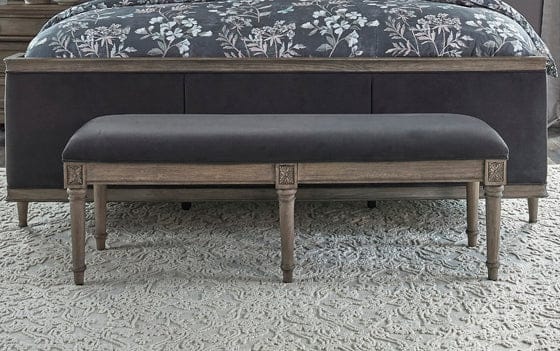 Alderwood Upholstered Bench French Grey SKU: 223126 coastmega