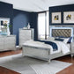 Gunnison Eastern King Panel Bed With LED Lighting Silver Metallic, This Glamorous Contemporary Bed Features A Variety Of Features That Make It A Must Have In Any Modern Home. Solid Block Legs On The Headboard. SKU: 223211KE coastmega