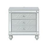 Gunnison 2-Drawer Nightstand Silver Metallic, Bring Modern Glam To A Classic Design With This Transitional Two-Drawer Nightstand, Dual USB Ports And Delicate Bun Feet Complete The Design Of This Exquisite Accent Piece. .  SKU: 223212 coastmega