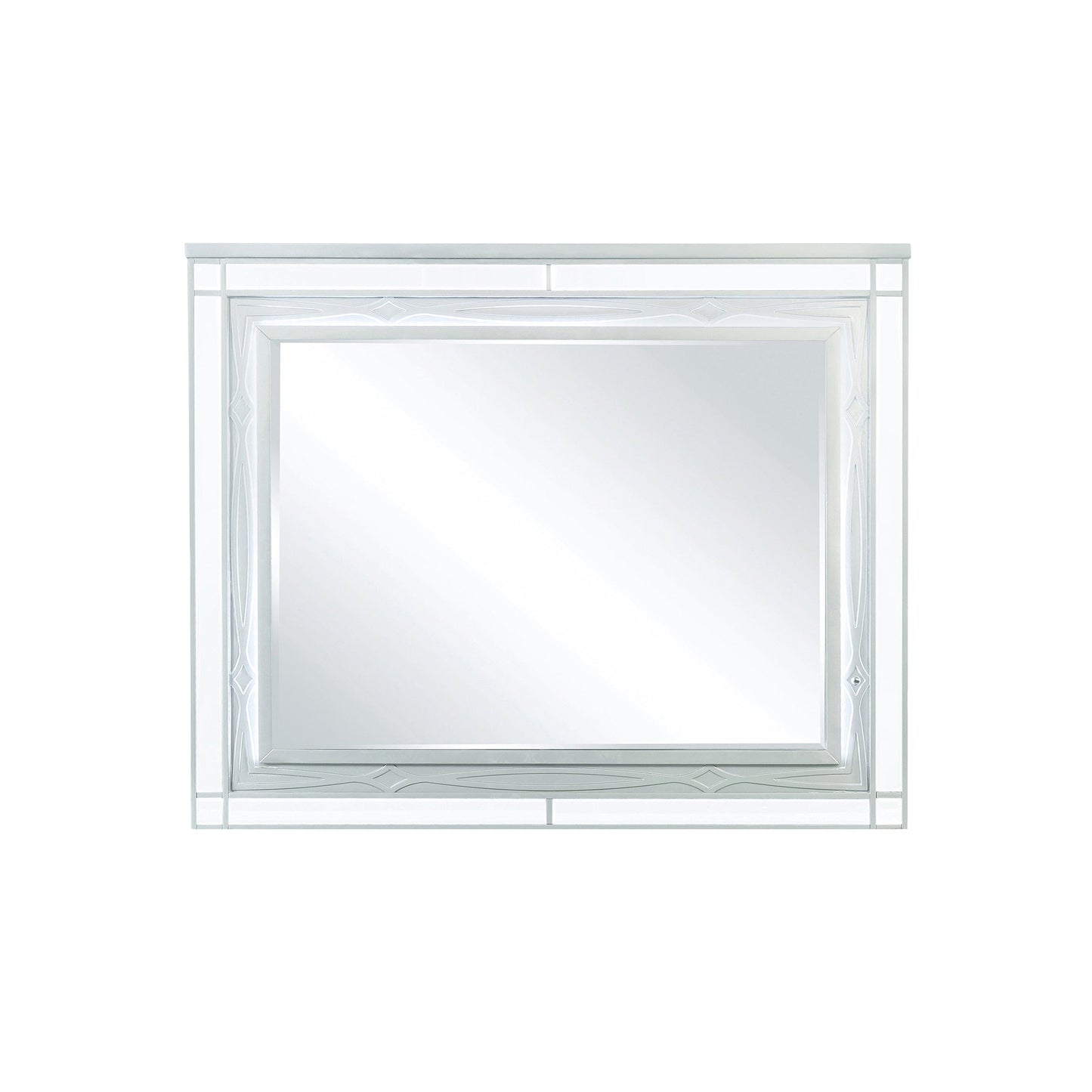 Gunnison Dresser Mirror With LED Lighting Silver Metallic, Bring A Little Glam To Your Mirror With This Glitzy Transitional Mirror, It Looks Great Affixed To A Glam Dresser Or As A Standalone On The Wall.  SKU: 223214 coastmega