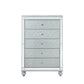 Gunnison 5-Drawer Chest Silver Metallic, Enhance Your Home With A Modern Glam Update To A Classic Design With This Transitional Five-Drawer Chest. Delicate Bun Feet Complete The Design Of This Exquisite Masterpiece.  SKU: 223215 coastmega