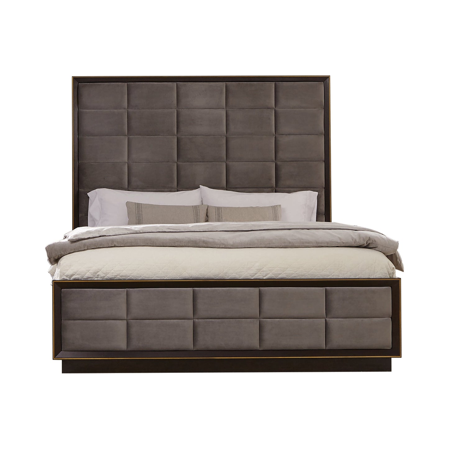 Durango Eastern King Upholstered Bed Smoked Peppercorn And Grey Collection: Durango SKU: 223261KE coastmega