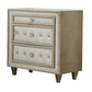 Antonella 3-Drawer Upholstered Nightstand Ivory And Camel SKU: 223522 coastmega