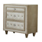 Antonella 3-Drawer Upholstered Nightstand Ivory And Camel SKU: 223522 coastmega