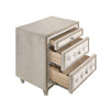 Antonella 3-Drawer Upholstered Nightstand Ivory And Camel SKU: 223522