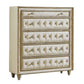 Antonella 5-Drawer Upholstered Chest Ivory And Camel SKU: 223525 coastmega
