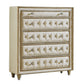 Antonella 5-Drawer Upholstered Chest Ivory And Camel SKU: 223525 coastmega