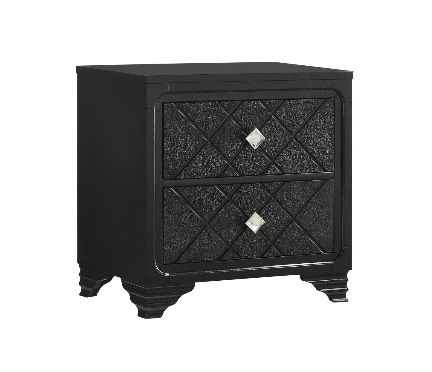 Penelope 2-Drawer Nightstand Black, You Will Love This Two-Drawer Dresser With Incredible Aesthetic Appeal, Easily Open On Metal Glides, This Nightstand Is A Standout Piece In Your Sleeping Spa. SKU: 223572 coastmega