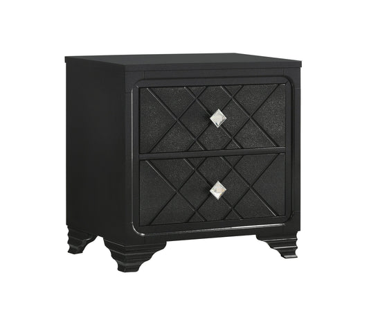 Penelope 2-Drawer Nightstand Black, You Will Love This Two-Drawer Dresser With Incredible Aesthetic Appeal, Easily Open On Metal Glides, This Nightstand Is A Standout Piece In Your Sleeping Spa. SKU: 223572 coastmega