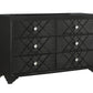Penelope 6-Drawer Dresser Black, Glitz And Glam Will Overtake Your Sleeping Space With This Incredible Black Dresser, A spacious Tabletop Brings Plenty Of Space To Display Items. SKU: 223573 coastmega