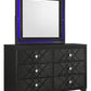 Penelope 6-Drawer Dresser Black, Glitz And Glam Will Overtake Your Sleeping Space With This Incredible Black Dresser, A spacious Tabletop Brings Plenty Of Space To Display Items. SKU: 223573 coastmega