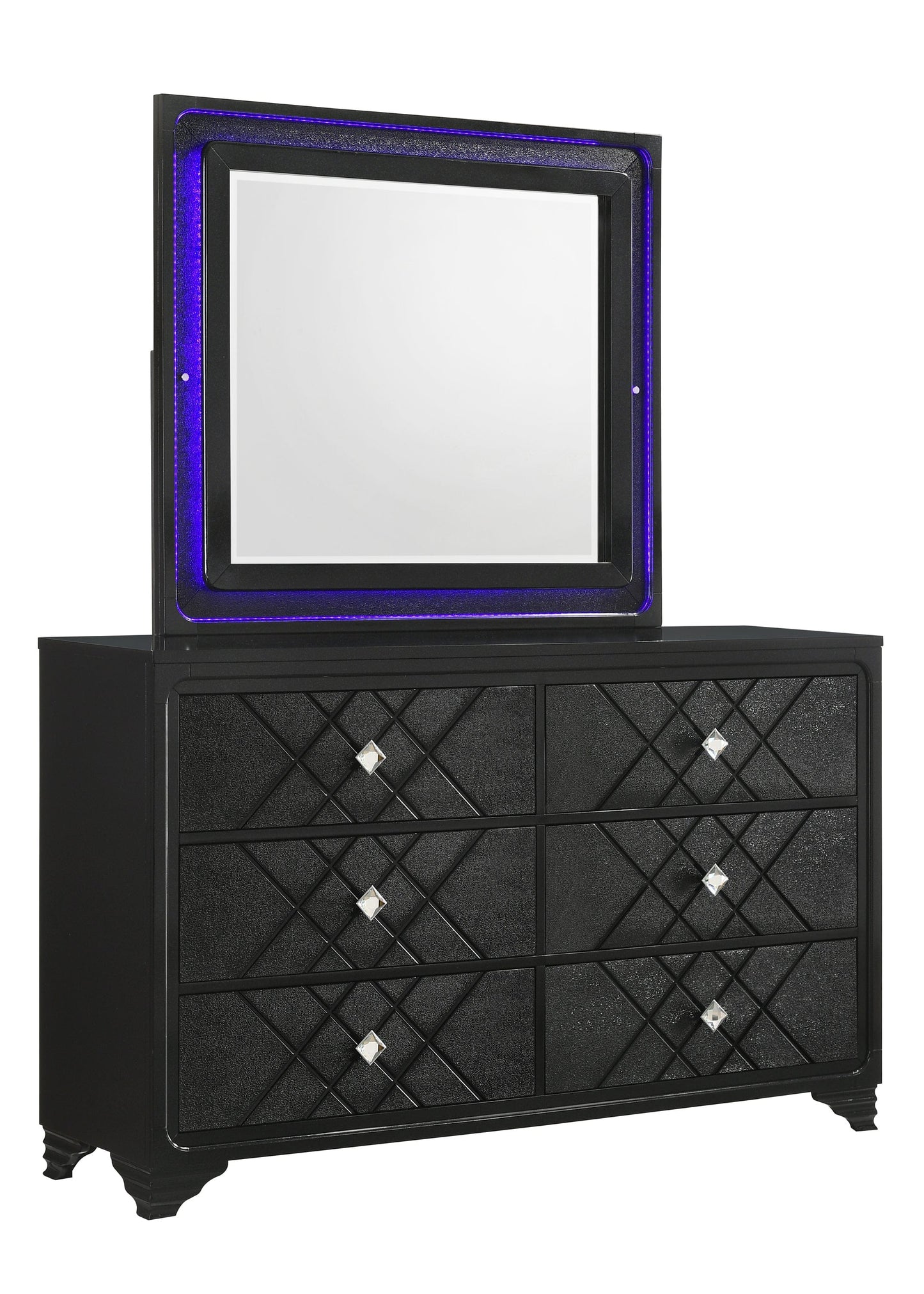 Penelope 6-Drawer Dresser Black, Glitz And Glam Will Overtake Your Sleeping Space With This Incredible Black Dresser, A spacious Tabletop Brings Plenty Of Space To Display Items. SKU: 223573 coastmega