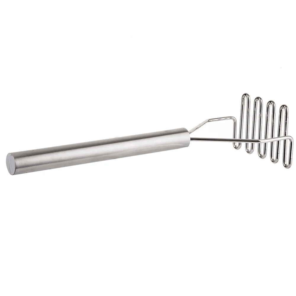 Tablecraft 18 inch Stainless Steel Square-Faced Potato/Bean Masher  Mash potatoes and beans with ease using the Tablecraft 18 inch stainless steel square-faced potato / bean masher-7418 Hannah's Variety Store