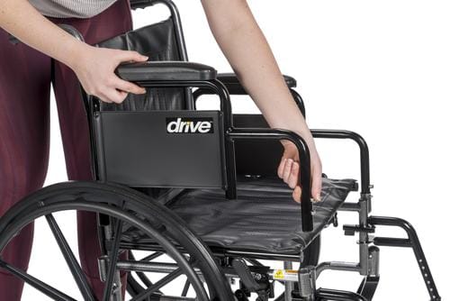 Wheelchair Manual Silver Sport II PS-SSP218DDA-SF Embossed vinyl upholstery is durable, lightweight and easy to clean. Urethane tires mounted on composite wheels provide durability and low maintenance. -9797 Hannah's Variety Store