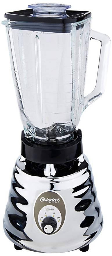 Oster Classic Series Beehive Blender, Glass Jar,Chrome 5 cup dishwasher safe glass jar. Super sharp stainless steel blades. Unique metal to metal drive shaft for greater reliability and performance.- 465-15