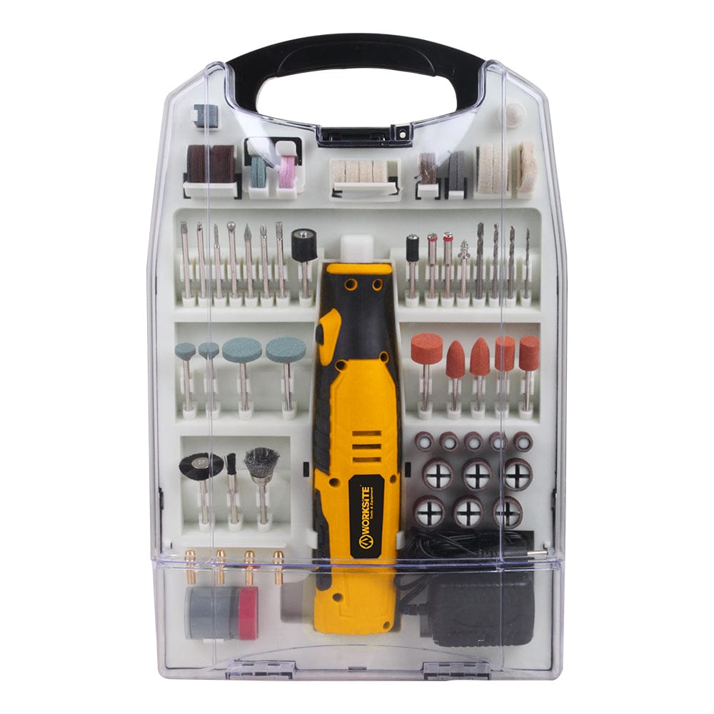 WORKSITE 8V Rotary Tool 110 Pieces Accessories Set Mini Grinder Cutter Diamond Jewelry Wood Cordless Rotary Tool Kit.- CRT324-110 Worksite Hand Tools
