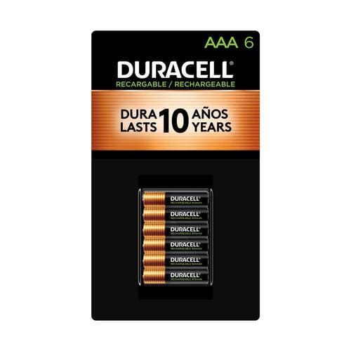 Duracell AAA Batteries Rechargeable 6 Units  Duracell rechargeable batteries have a high performance for your electronic devices and medium size devices-398003 Hannah's Variety Store