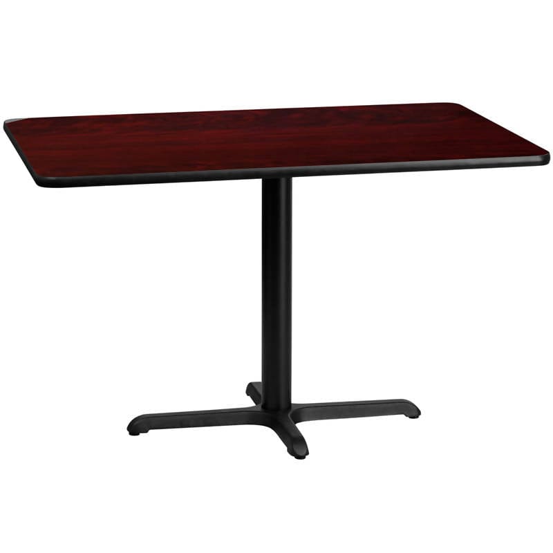 30'' x 48'' Rectangular Black Laminate Table Top with 23.5'' x 29.5'' Table Height Base [XU-BLKTB-3048-T2230-GG] Fl Furniture