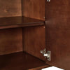 TV Stand with Doors  Wooden TV stand in classic mid-century style. Has doors on each side for storage. cable management slots, central glass shelf, 2 side cabinets with adjustable shelves, adjustable central legs-428209