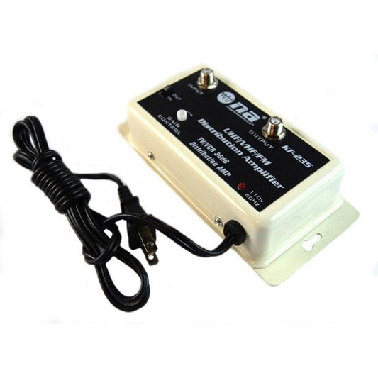Nippon America's UHF VHF FM Distribution Amplifier 36db gain designed to be used in medium to large distribution systems amplifying signals from 40MHz to 900MHz. This amplifier also amplifies indoor and outdoor -KF-235 Hannah's Variety Store