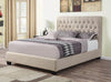 Chloe Tufted Upholstered Eastern King Bed Oatmeal - 300007KE