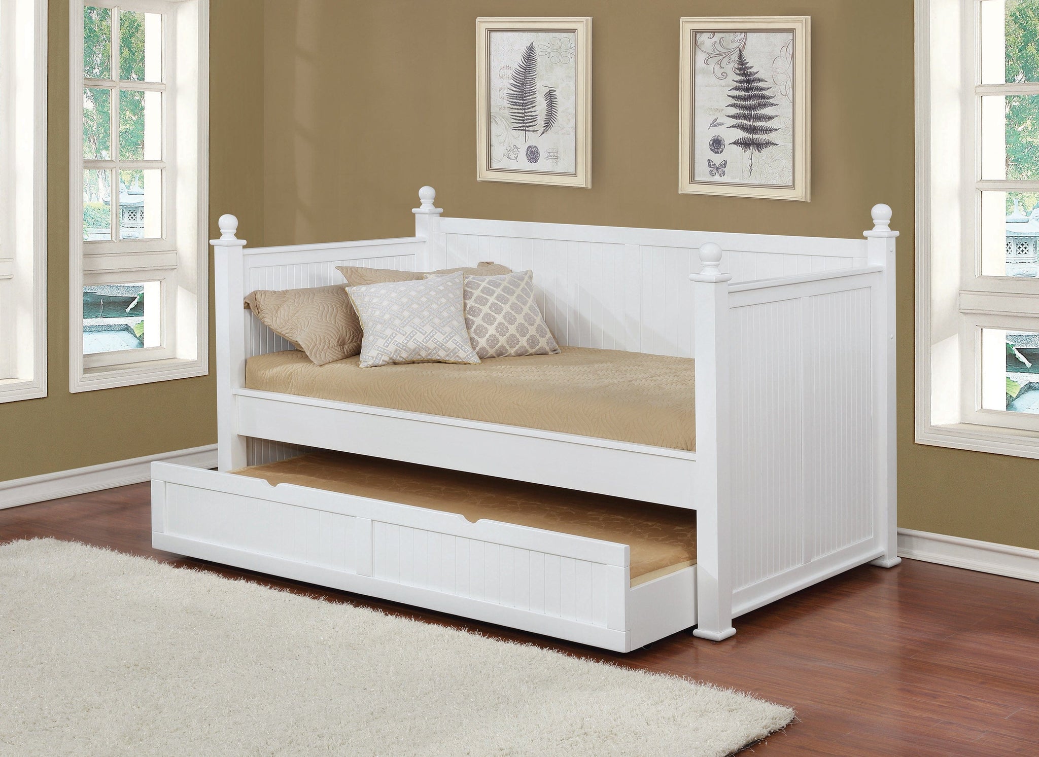 Twin Daybed With Trundle White - 300026