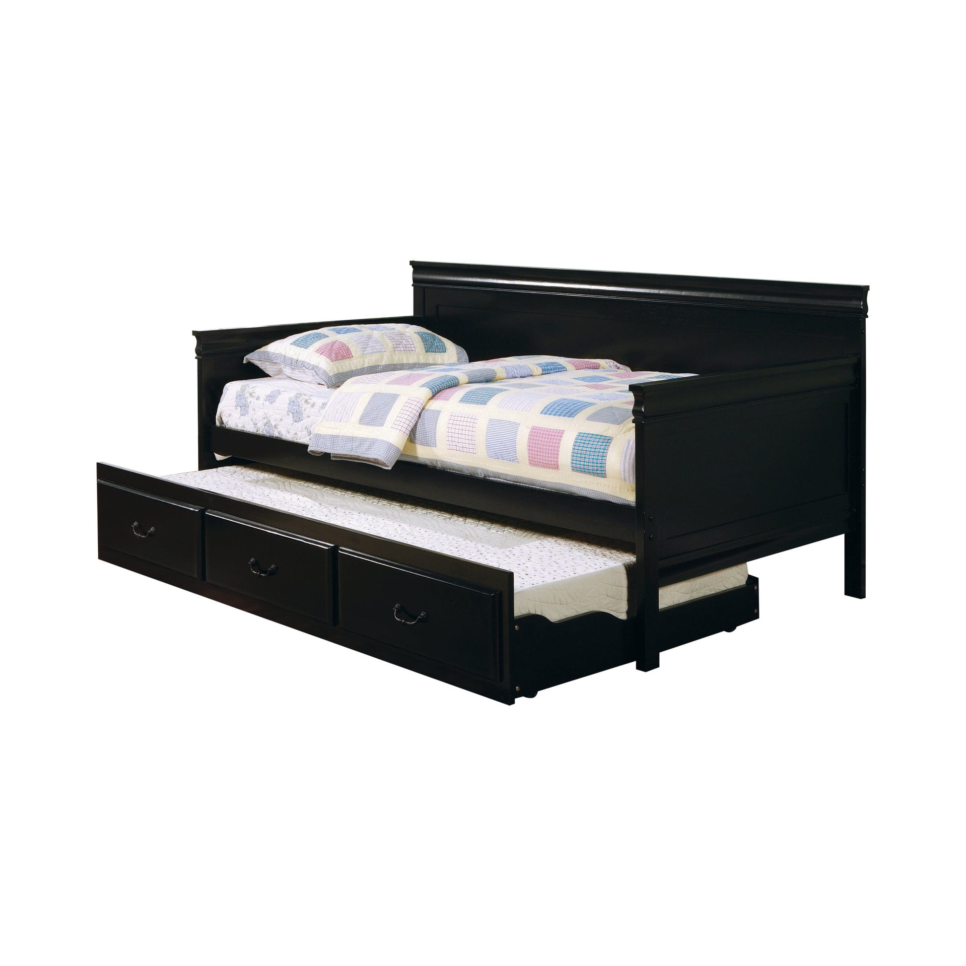 Twin Day Bed With Trundle Black - 300036BLK A-Z Store Nadia