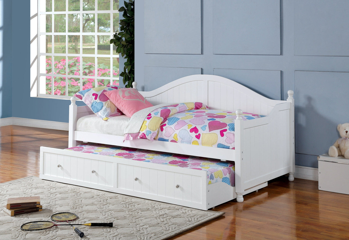 Twin Daybed With Trundle White - 300053 A-Z Store Nadia