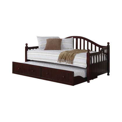 Arched Back Twin Daybed With Trundle Cappuccino - 300090