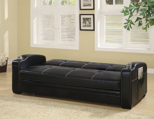 Avril Upholstered Sleeper Sofa Bed With Cup Holders Black Collection: Avril SKU: 300132 coastmega