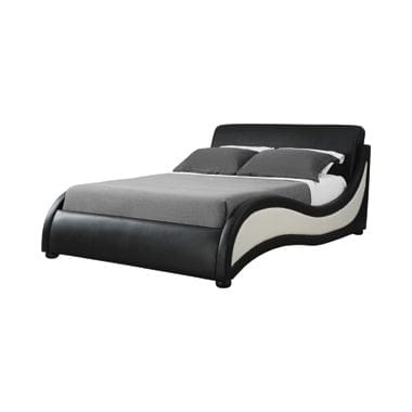 Niguel Eastern King Upholstered Bed Black And White - 300170KE A-Z Store Nadia
