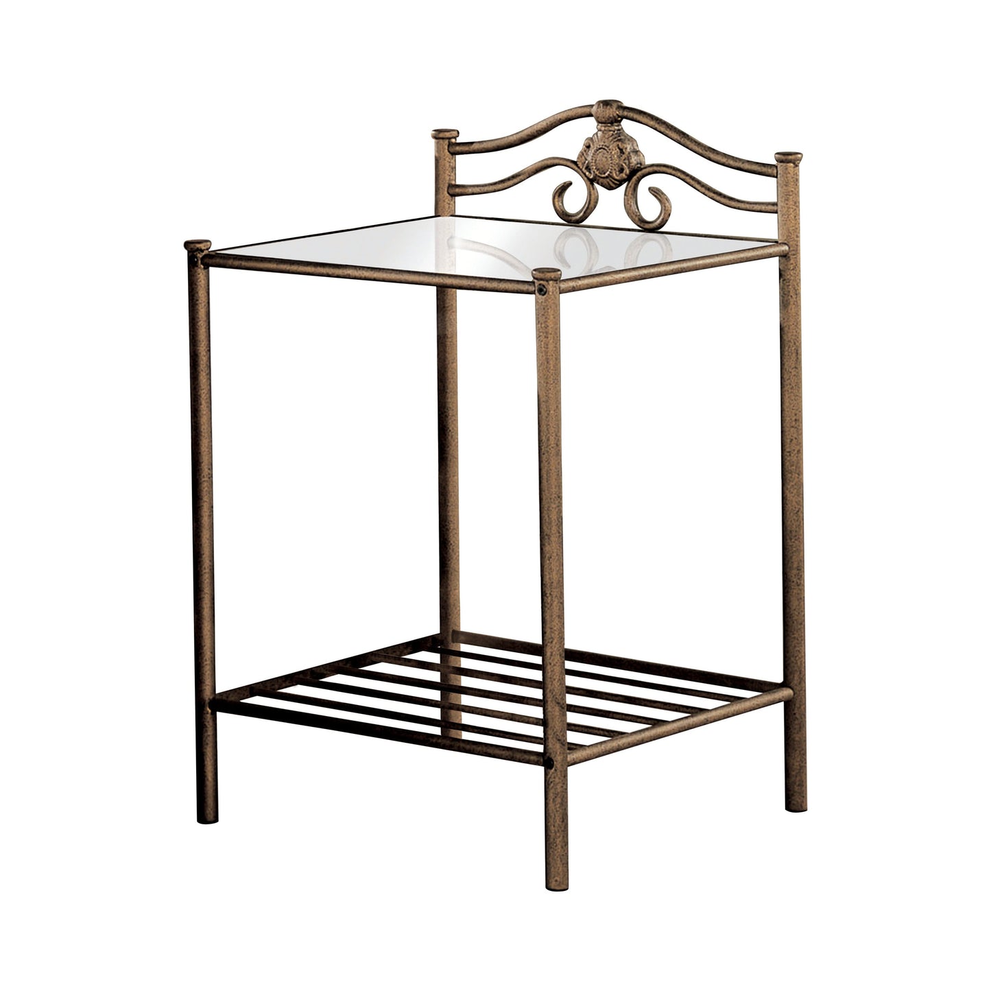 Sydney 2-Shlef Nightstand Antique Brushed Gold - 300172 A-Z Store Nadia