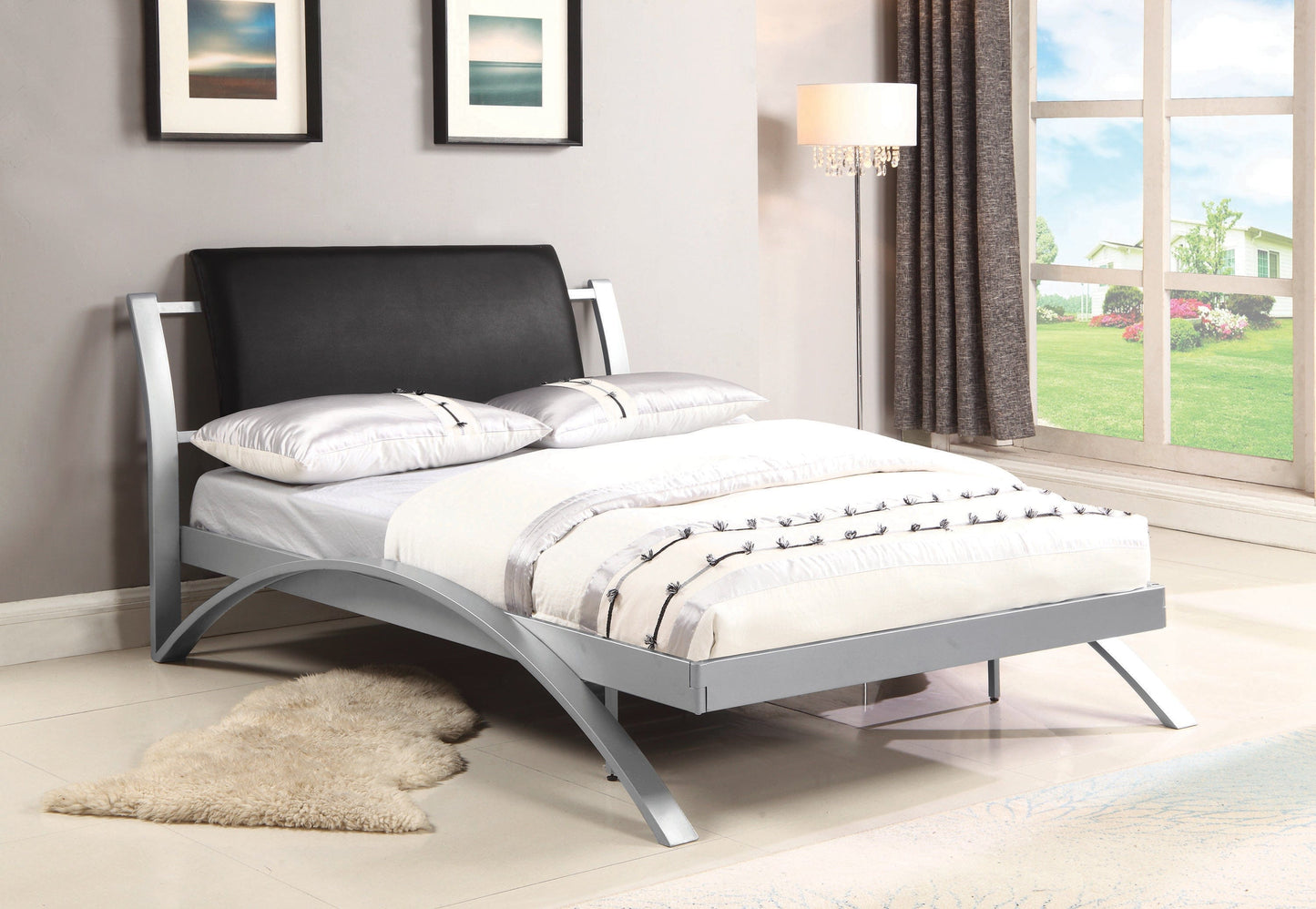Leclair Full Metal Bed Black And Silver - 300200F A-Z Store Nadia