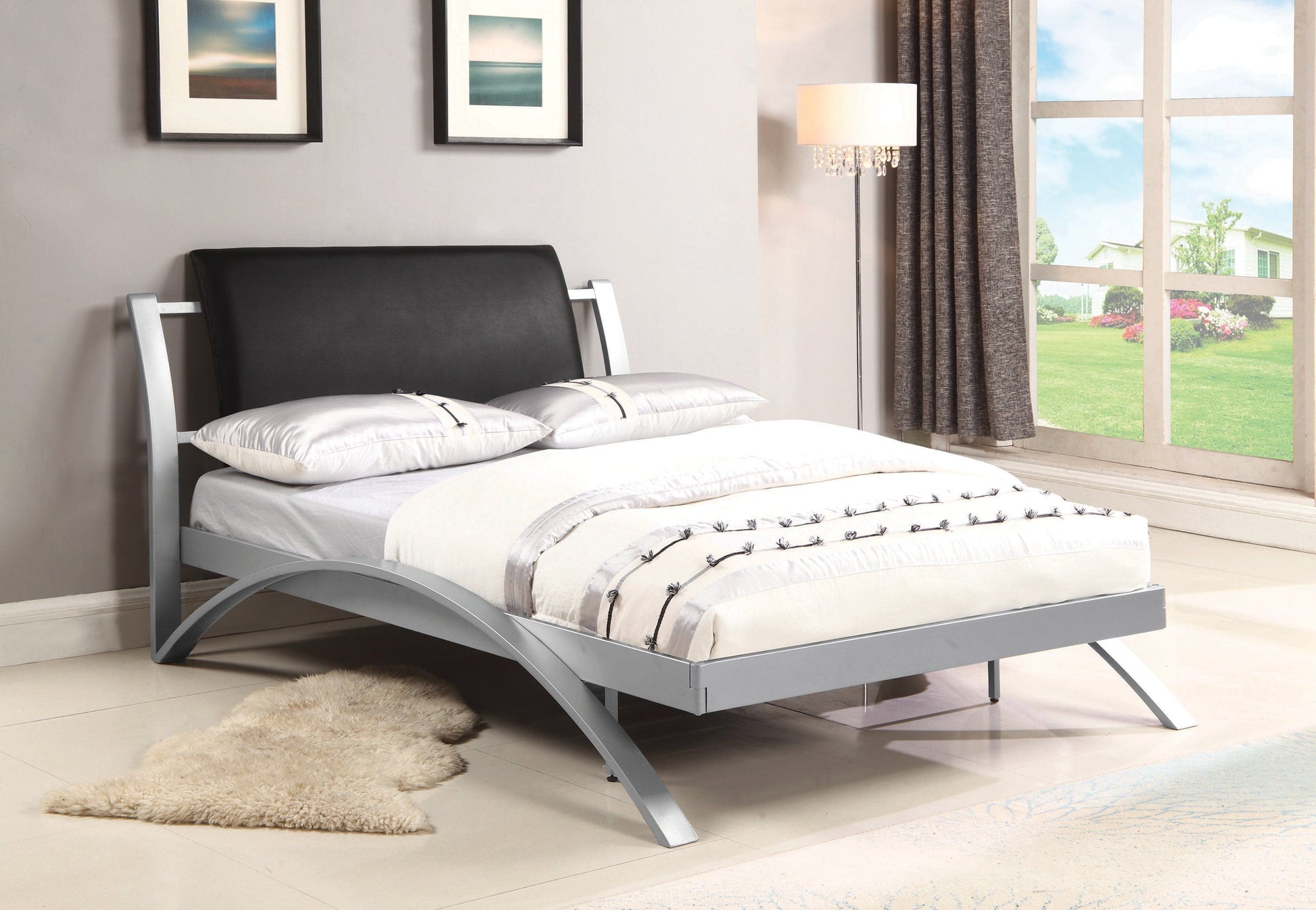 Leclair Full Metal Bed Black And Silver - 300200F A-Z Store Nadia