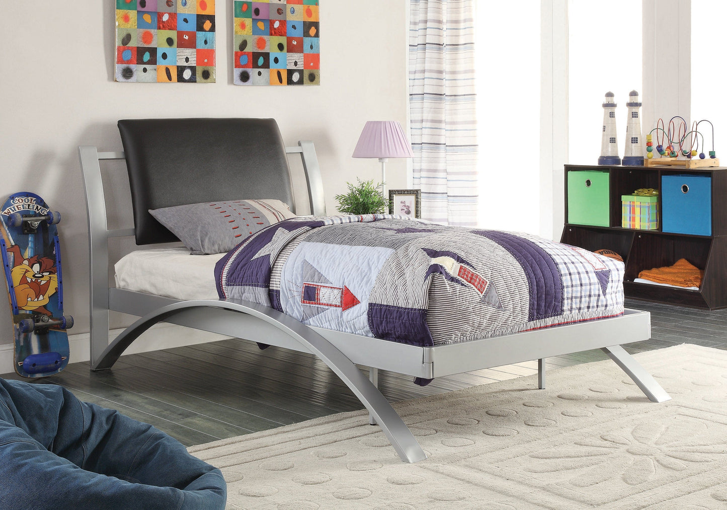 Leclair Twin Metal Bed Black And Silver - 300200T A-Z Store Nadia